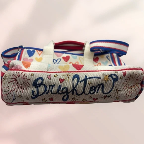 Brighton Red, White, & You Canvas Mini Tote EUC - Picture 3 of 9